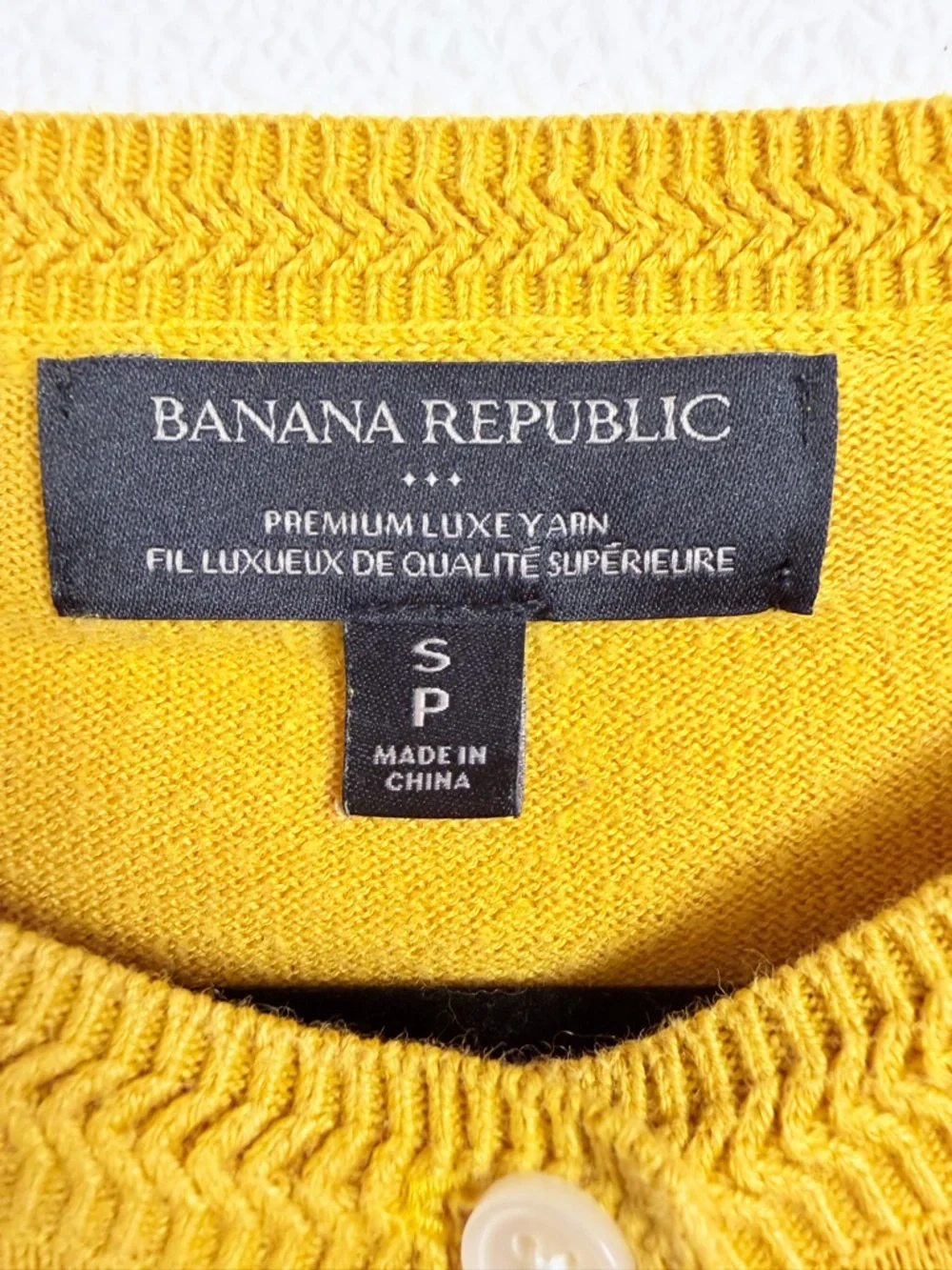 Banana Republic Mustard Cardigan Size Small Cashmere Blend Button Front - Picture 4 of 16